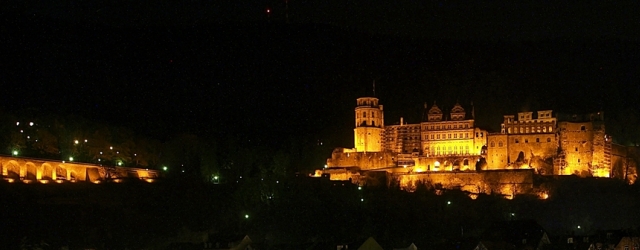 Heidelberger Schloss mit Scheffelterasse, kein HDR