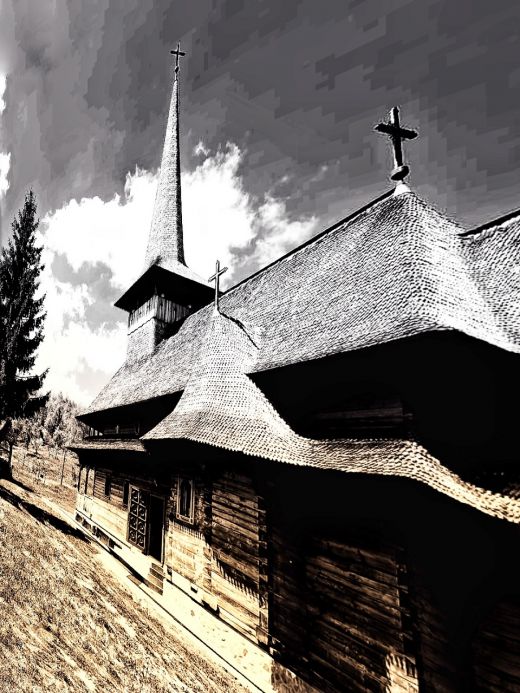 Eingang einer Holzkirche aus Maramures - Rumänien